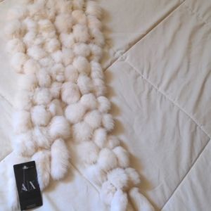 Armani exchange rabbit fur scarf white